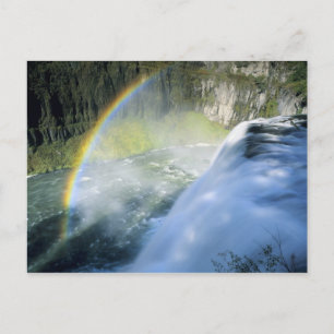 Idaho. USA. Regenbogen in Spray über dem Oberen Me Postkarte