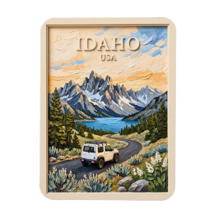 Idaho USA Roadtrip Vintage 3D Texturlandschaft Magnet