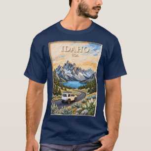 Idaho USA Roadtrip Vintage 3D Texturlandschaft T-Shirt
