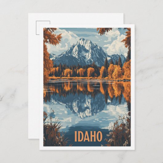 Idaho USA Vintag Illustration Travel Postkarte (Vorne/Hinten)