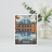 Idaho USA Vintag Illustration Travel Postkarte (Stehend Vorderseite)