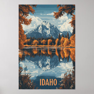 Idaho USA Vintage-Illustration Reise Poster