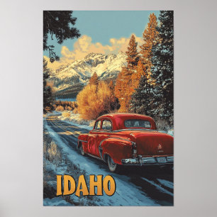Idaho USA Vintage-Illustration Reise Poster