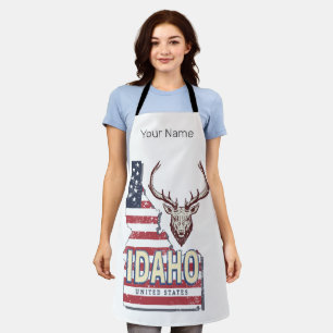 Idaho Vereinigte Staaten Retro-Karte Vintage-Hirsc Schürze