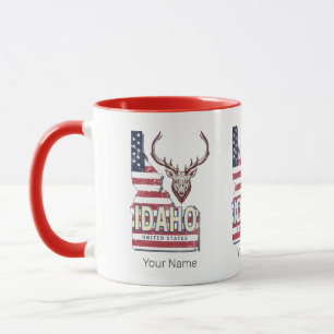 Idaho Vereinigte Staaten Retro-Karte Vintage-Hirsc Tasse