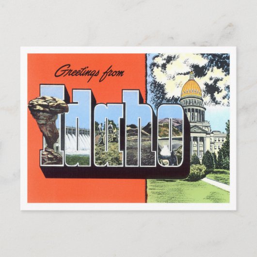 Idaho Vintag Big Letters Postcard Postkarte (Vorderseite)