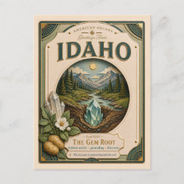 Idaho Vintage Paper Cut American Arcana Postkarte