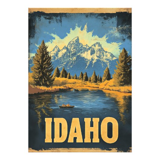 Idaho Vintage Reise - Illustration Fotodruck (Vorne)