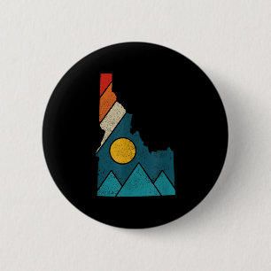 Idaho Vintage-Staatskarte Berge Wanderer Camping Button