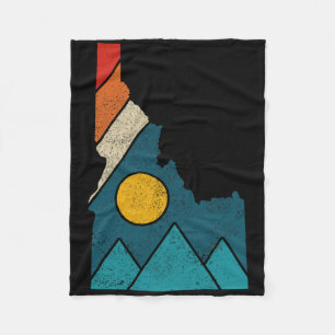 Idaho Vintage-Staatskarte Berge Wanderer Camping Fleecedecke
