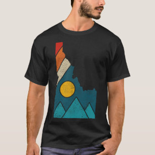 Idaho Vintage-Staatskarte Berge Wanderer Camping T-Shirt