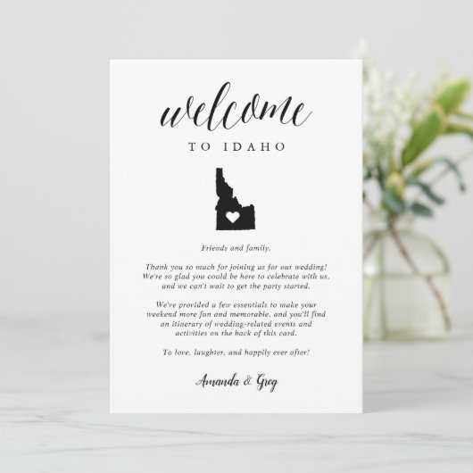 Idaho Wedding Welcome Letter & Itinerary (Stehend Vorderseite)