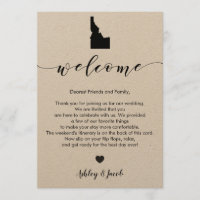 Idaho Wedding Welcome Letter & Itinerary Card