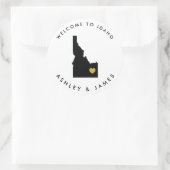 Idaho Wedding Welcome Sticker Tag, Gold & Black (Tasche)