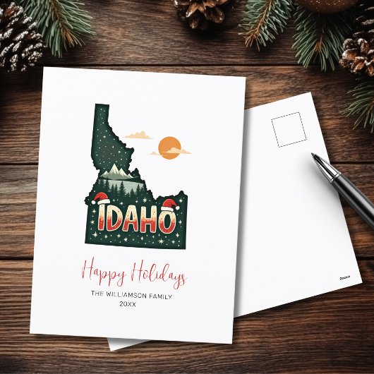 Idaho Weihnachten Staat Karte Happy Holidays