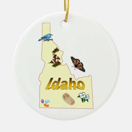 Idaho-Weihnachtsbaum-Verzierung Keramikornament (Vorne)