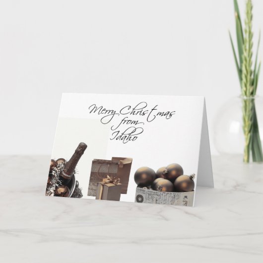 Idaho Weihnachtskarte mit Ziergegenständen Feiertagskarte (Vorderseite)