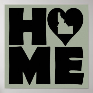 Idaho Zuhause Heart Staat Plakatzeichen Poster