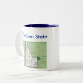 Idahosymbole u. -karte zweifarbige tasse (Vorderseite Links)