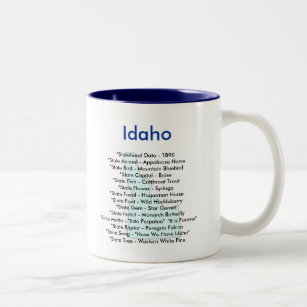 Idahosymbole u. -karte zweifarbige tasse