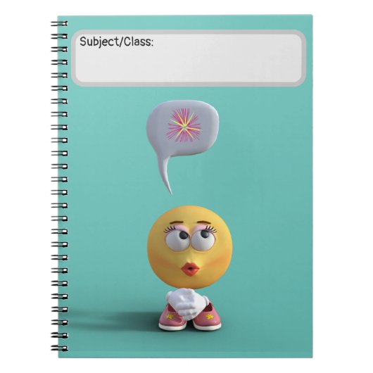 "Idea Emoji" (Aquamarines Notebook) Notizblock (Vorderseite)