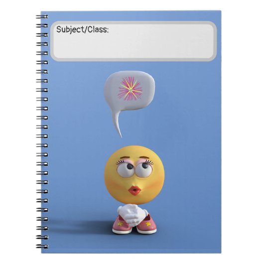"Idea Emoji" (Blue) Notebook Notizblock (Vorderseite)