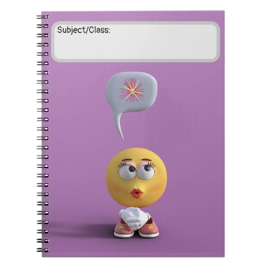 "Idea Emoji" (Lila Notebook) Notizblock (Vorderseite)
