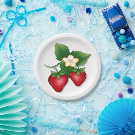 Ideal für Erdbeerkuchen oder Erdbeerkuchen Pappteller (Party)