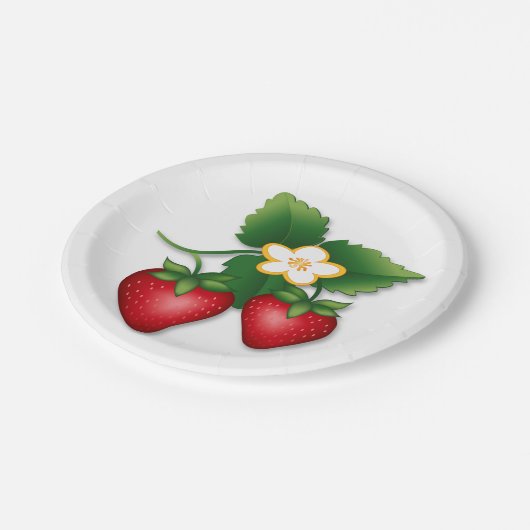 Ideal für Erdbeerkuchen oder Erdbeerkuchen Pappteller (Schrägansicht)