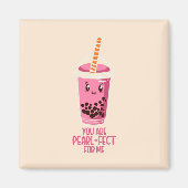 Ideal für mich boba Perltee kawaii pink Magnet (Vorne)
