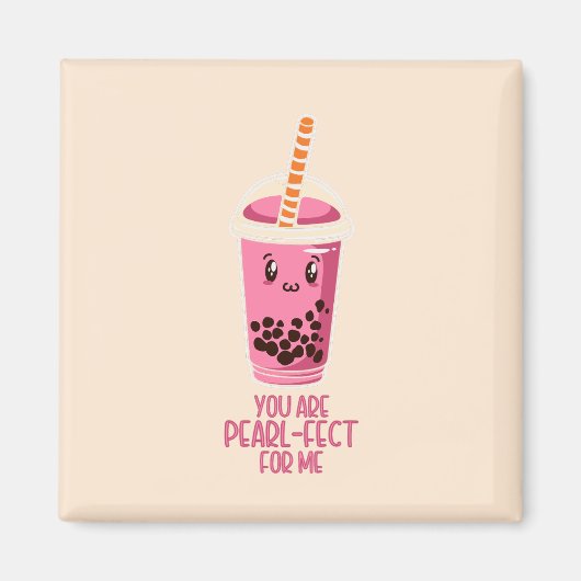 Ideal für mich boba Perltee kawaii pink Magnet (Vorne)
