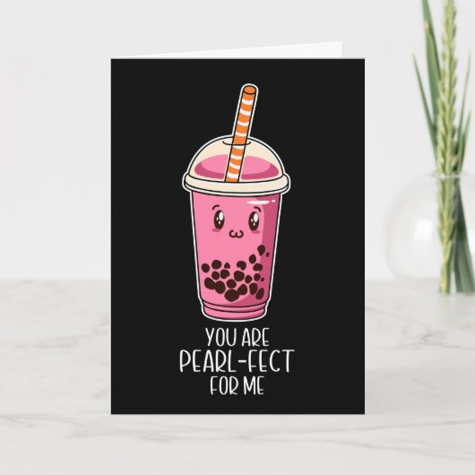 Ideal für mich boba Perltee kawaii schwarz Karte (Vorderseite)