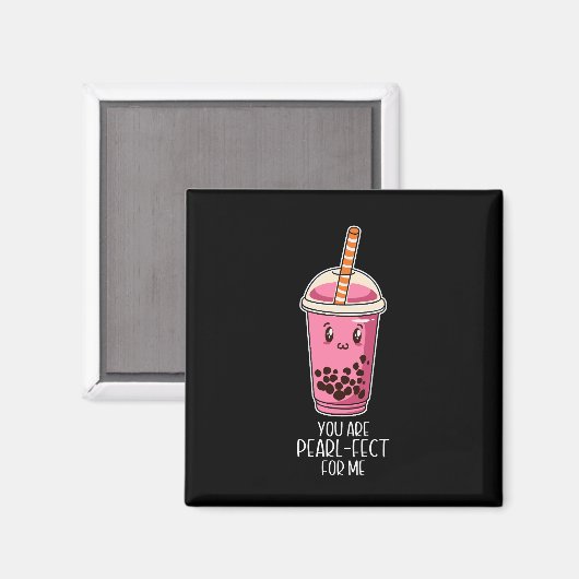 Ideal für mich boba Perltee kawaii schwarz Magnet (Vorderseite/Rückseite)