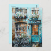 Ideal Watercolor Buchhandlung Malerei Postkarte (Vorne/Hinten)