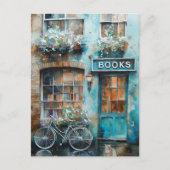 Ideal Watercolor Buchhandlung Malerei Postkarte (Vorderseite)