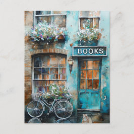 Ideal Watercolor Buchhandlung Malerei Postkarte