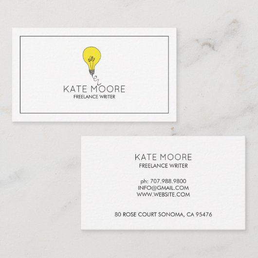 Idealbeispiel: Schwarz-Weiß-Minimalistisch Visitenkarte (Vorne/Hinten)