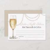 Ideale für die Nacht Pearls Prosecco Brautparty Begleitkarte (Vorne/Hinten)