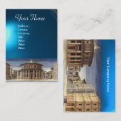 IDEALE STADT , leuchtend blaues Saphir Visitenkarte (Vorne/Hinten)