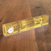 IDEALE STADT, Renaissance-Architektur / Gelb gelb Namensplakette (Seite)