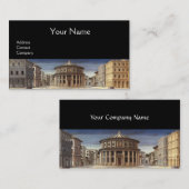 IDEALE STADT, Renaissance-Architektur, Schwarz Visitenkarte (Vorne/Hinten)