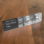 IDEALE STADT, Renaissance-Architektur / Schwarz-we Namensplakette (Seite)