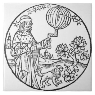 Ideales Porträt von Aristoteles (384-322 BC), Fliese