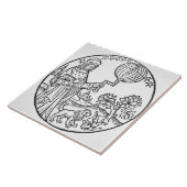 Ideales Porträt von Aristoteles (384-322 BC), Fliese (Seite)