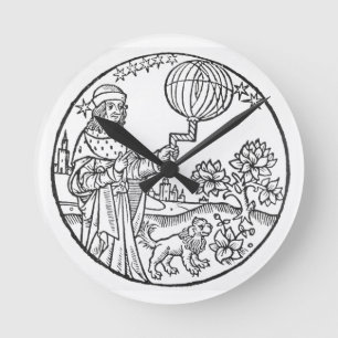 Ideales Porträt von Aristoteles (384-322 BC), Runde Wanduhr