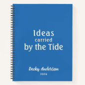 Ideas by the Tide, Beach Notes, Blue Custom Name Notizblock (Vorderseite)