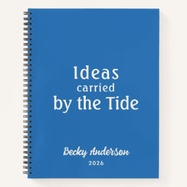 Ideas by the Tide, Beach Notes, Blue Custom Name Notizblock