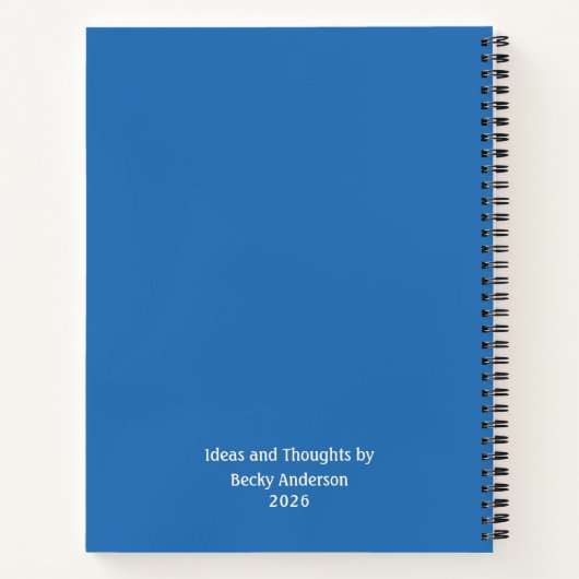 Ideas by the Tide, Beach Notes, Blue Custom Name Notizblock (Rückseite)