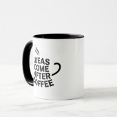 "Ideas Come After Coffee" Typographic Mug Tasse (Vorderseite Links)