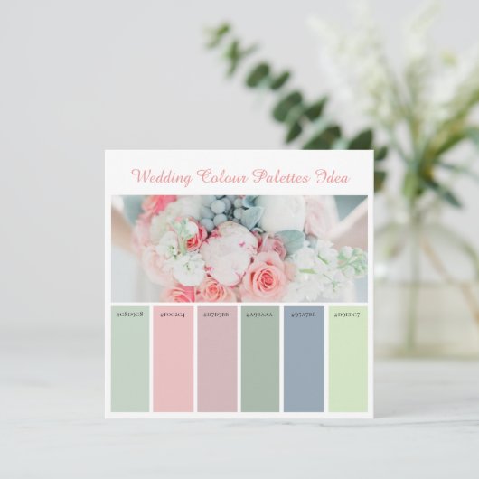 Idee für Hochzeitsfarbenpaletten Einladung (Stehend Vorderseite)